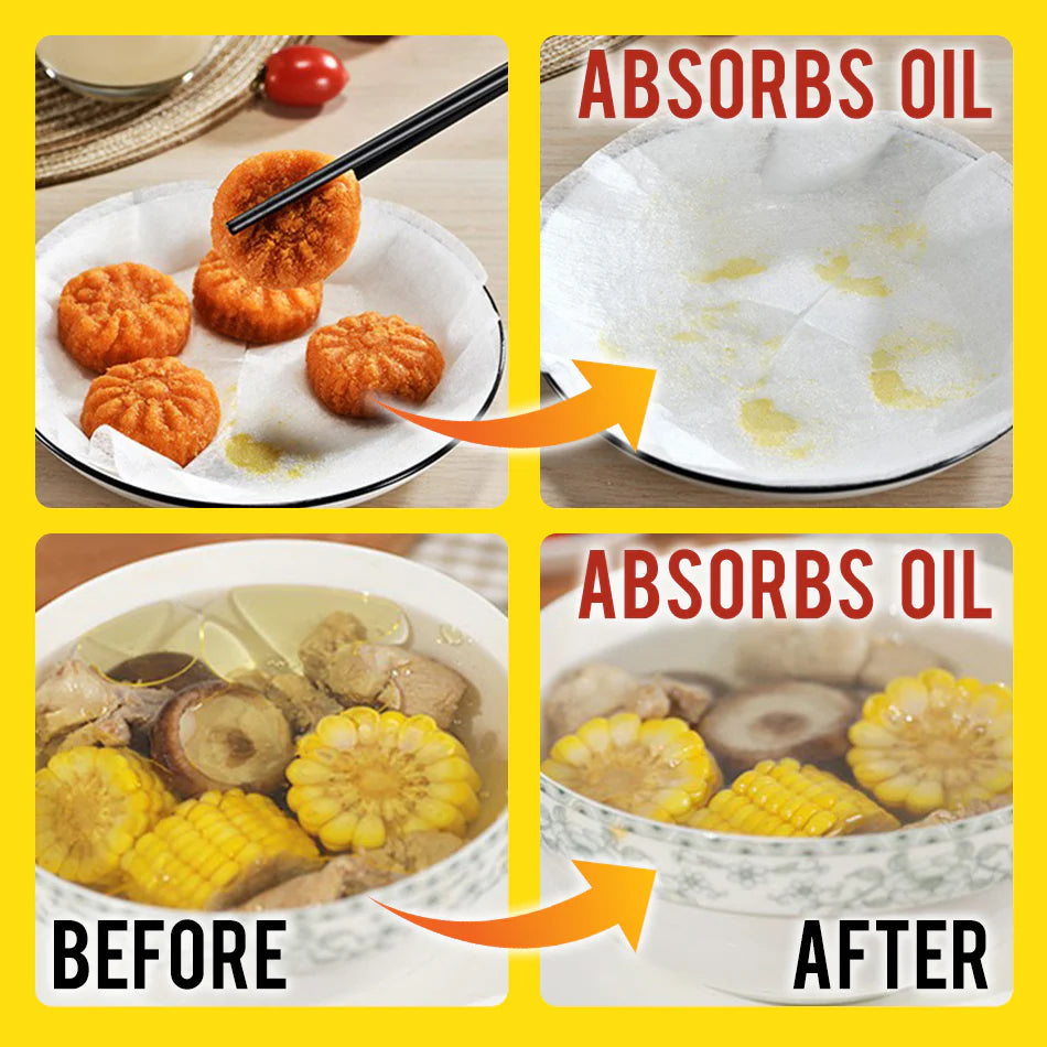 Oil Absorbing Paper for Healthier Cooking | Absorb Excess Oil from Fried Foods