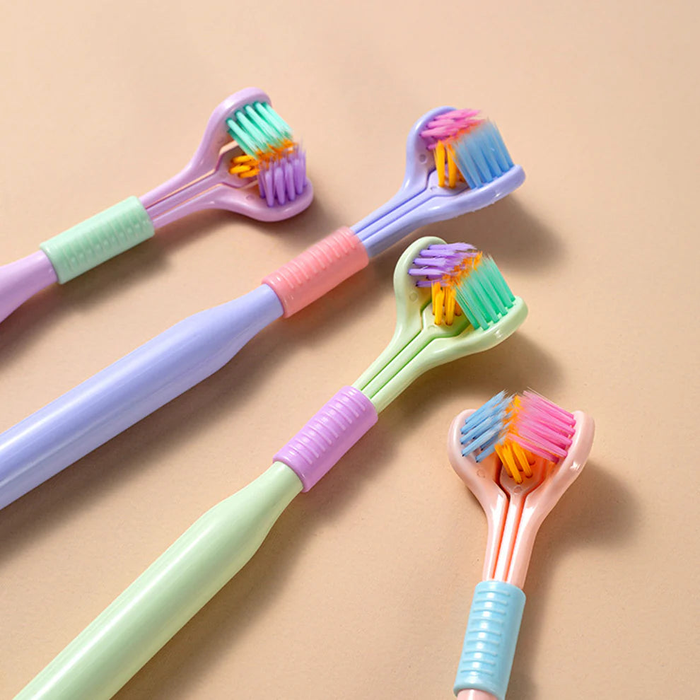 360° Triple-Sided Toothbrush for Maximum Clean