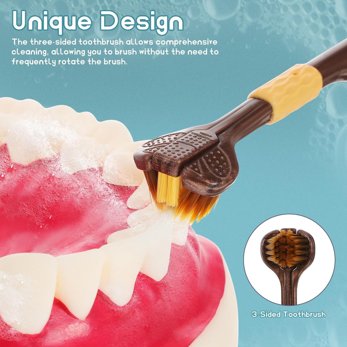 360° Triple-Sided Toothbrush for Maximum Clean