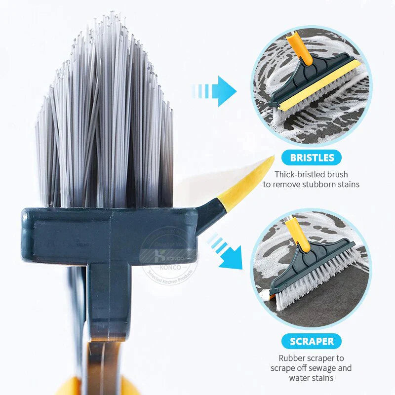 2 In 1 Floor Cleaning Brush with Soft Scraper