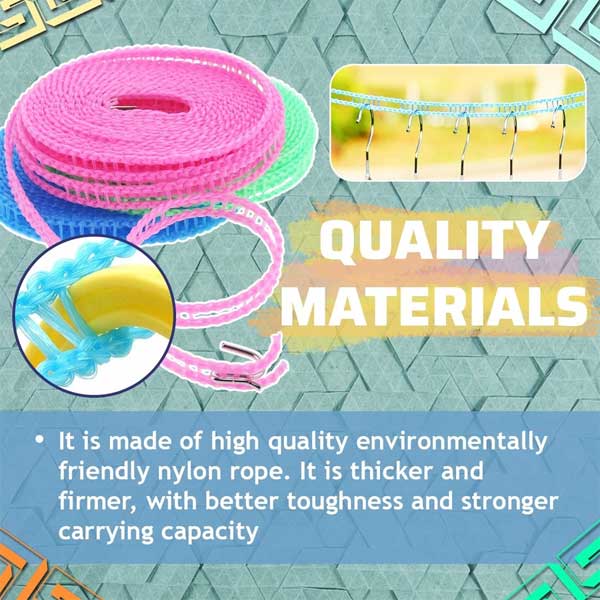 5 Meters Windproof Anti-Slip Clothesline Nylon Rope